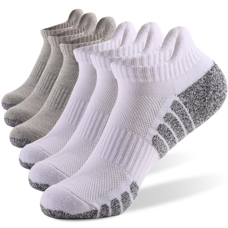 Anti-Slip Sweat-Absorbent Breathable Cotton Ankle Sports Socks - Thickened Terry Bottom