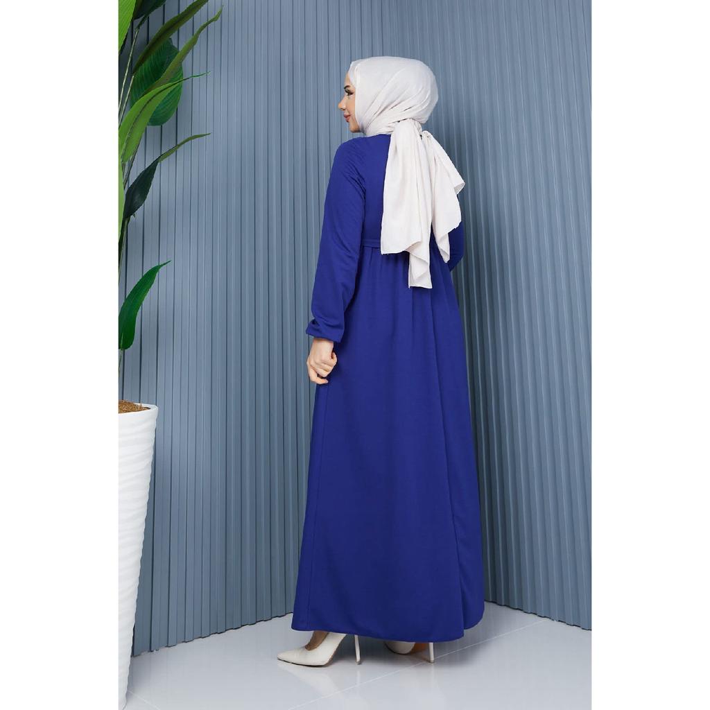 Gathered Waist Dress Plum