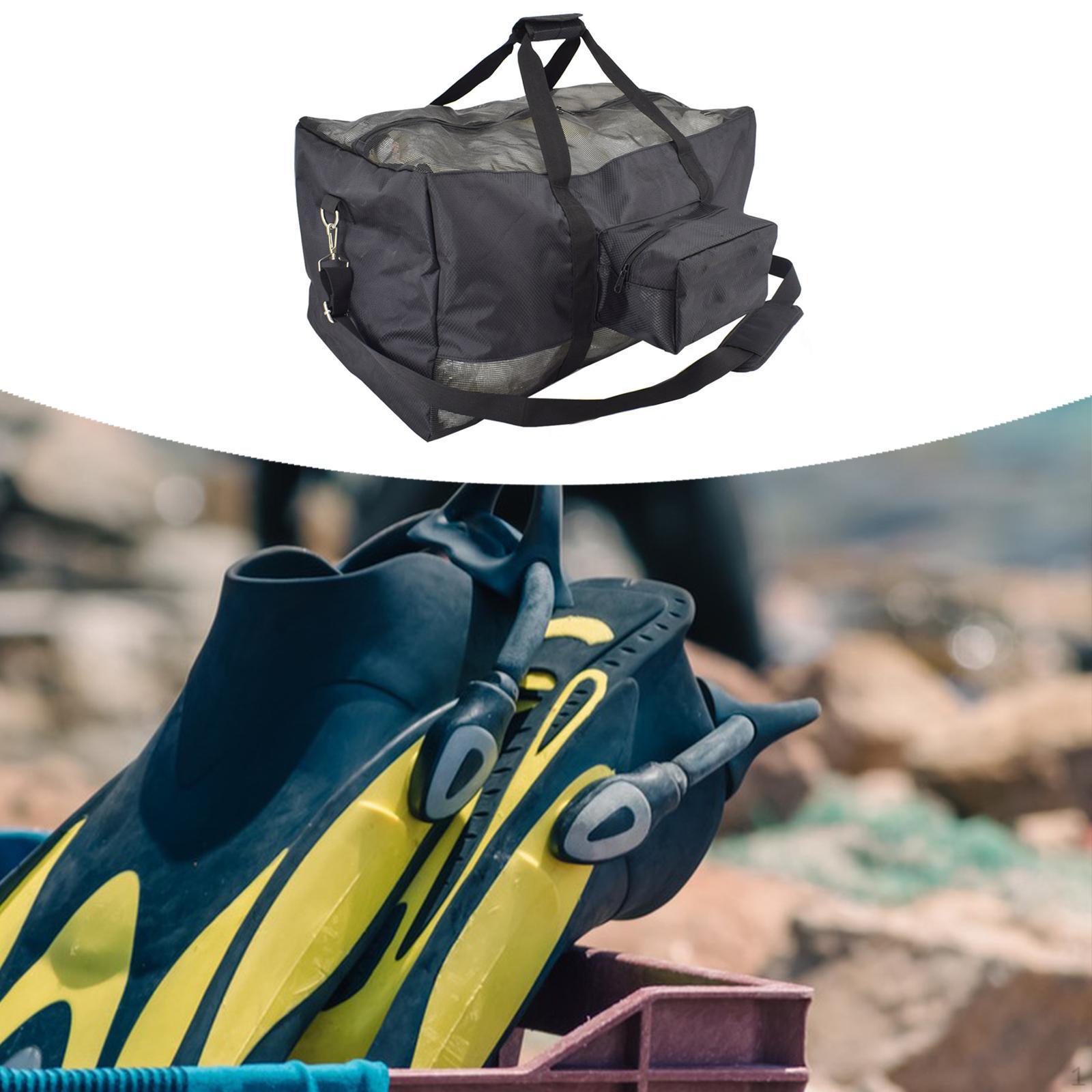 

Дышащая сетчатая сумка для дайвинга для , регулируемый плечевой ремень, многоцелевая, для переноски 66 X 35 см чёрный