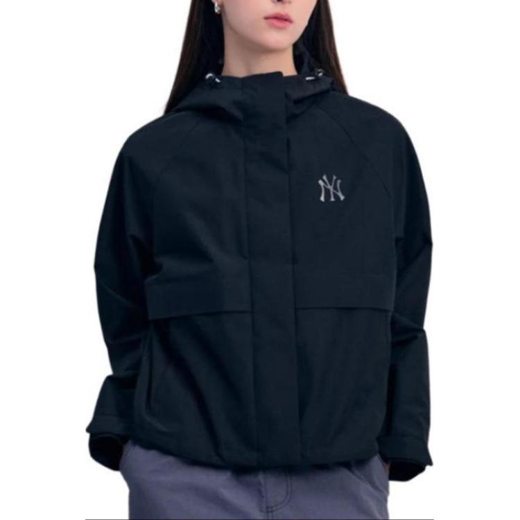 MLB SS24 New York Yankees Logo Windbreaker Jacket Women Jackets Black 3FWJB0141-50BKS