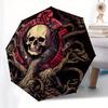 Dark Fantasy Skull & Tentacle Circular Wall ArtUmbrella, Portable 3-Fold Compact Umbrella for Men & Women Gift