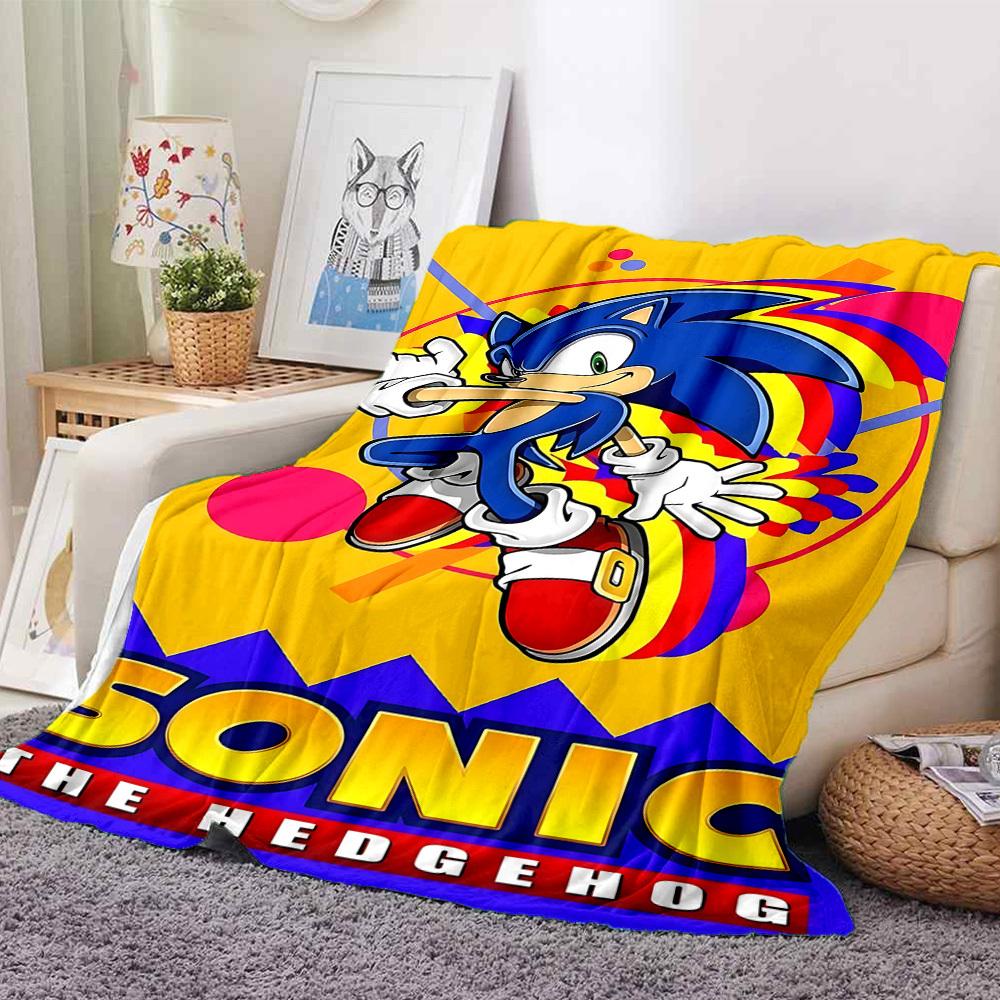 1pc Sonic Adventure Flannel Blanket, Soft Skin Friendly with Digital Printing, Various Sizes Available for Family, Friends, Birthday