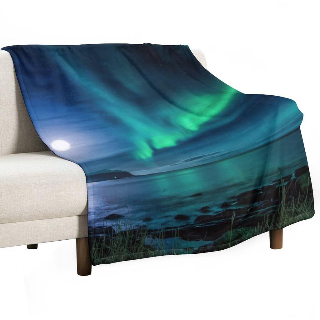 Aurora Borealis Throw Blanket Soft Beds Blankets and Throws Hair Flannels Blankets