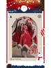 Velvet Patchwork Backless Christmas Princess Dress with Lace Cape Set