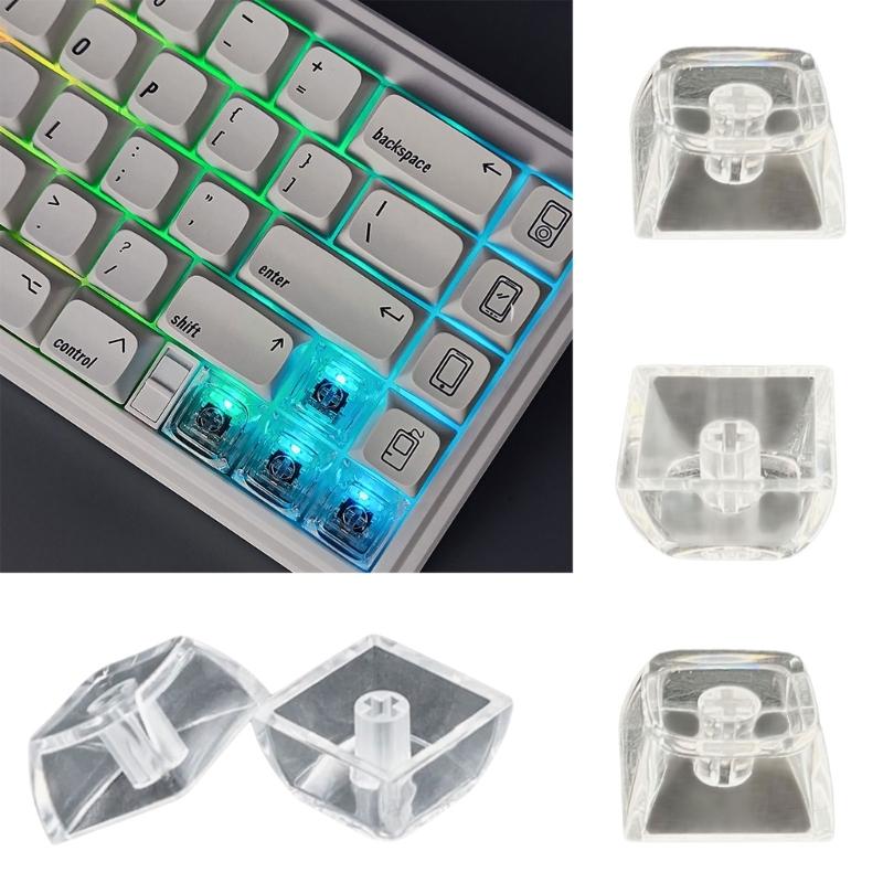 5/10PCS 1U Keycaps, Transparent with Backlit Stain Resistant Enhances Typing For Mechanical Keyboards