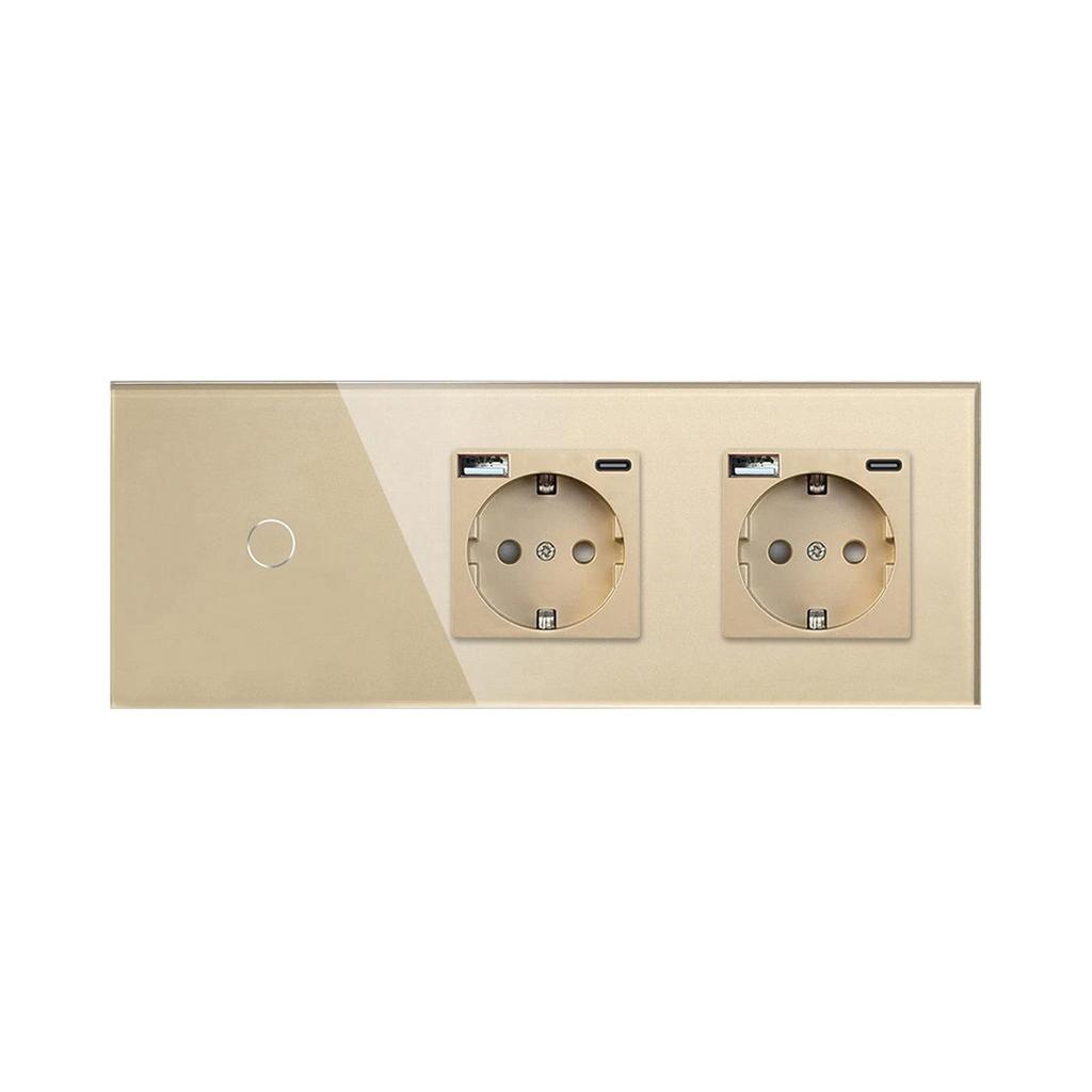 European Standard Type 228 Smart Switch Socket with Tempered Glass Panel, Alexa Voice Control, and Doodle App Compatibility