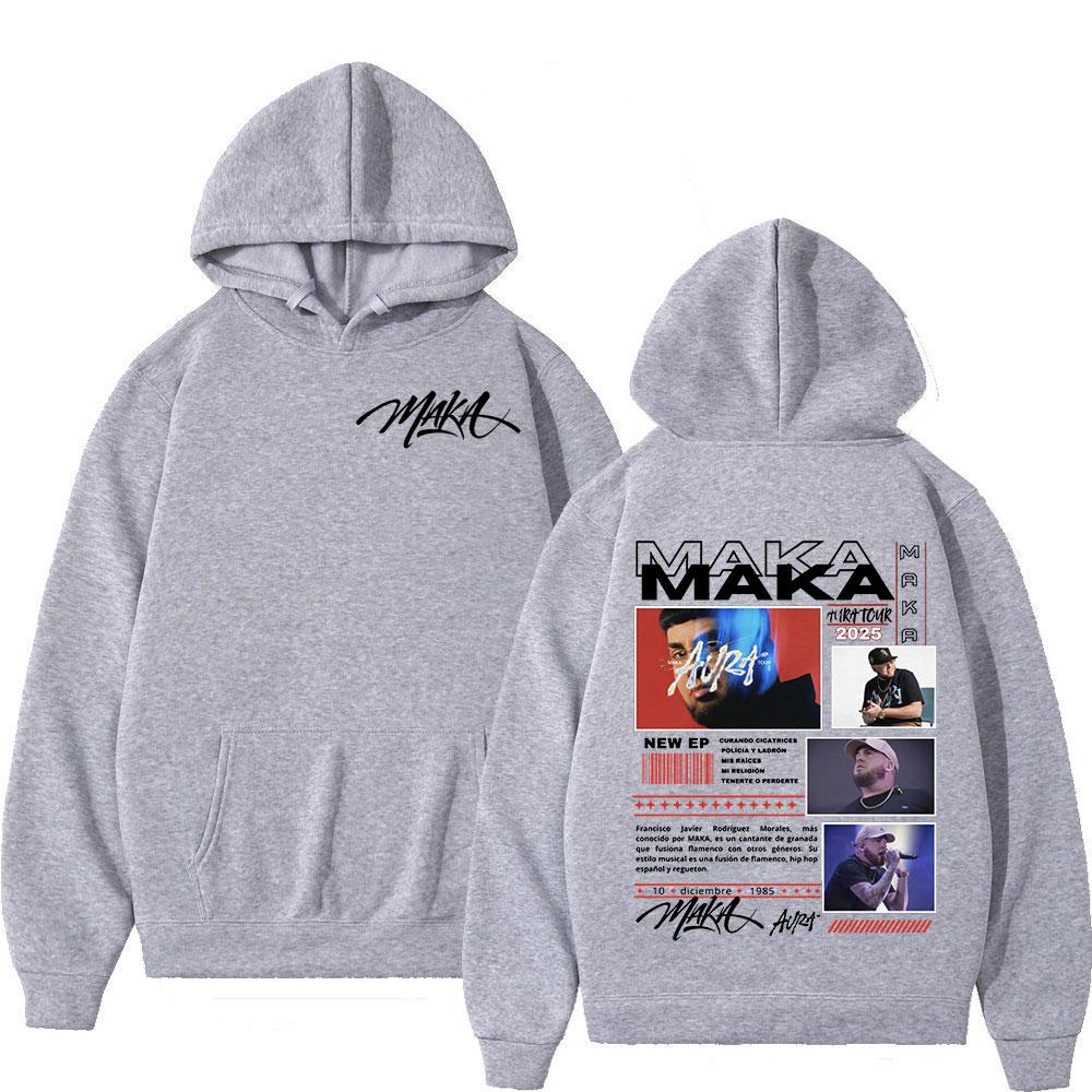 Rapper Maka Aura  Tour Merch Hoodies Men's Women Fashion Hip Hop Hooded Sweatshirts Fans Gift Oversized Pullovers Streetwear