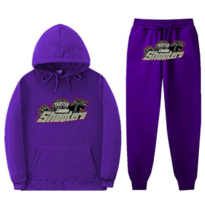 Men Women Casual Hooded Fleece Tracksuit Winter Sportswear Set S-3XL