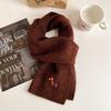 Autumn Knitted Pony Cute Wool Scarf for Women Thickened and Warm Korean Style Scarf Versatile Pony Embroidered Small Scarf