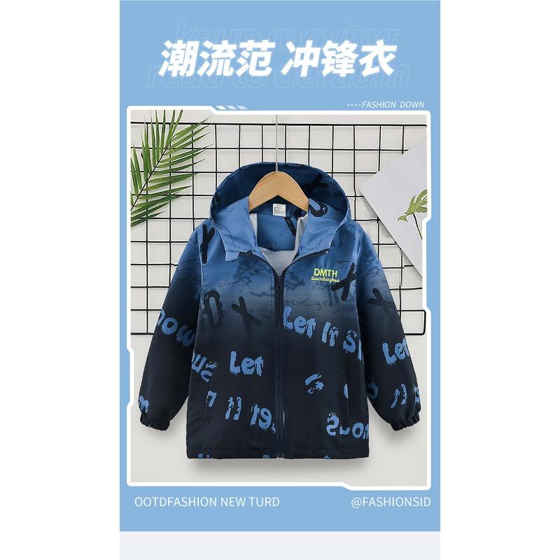 Jungen Farbverlauf Kinder Oberbekleidung Frühling Freizeit Große Kinder Windjacke