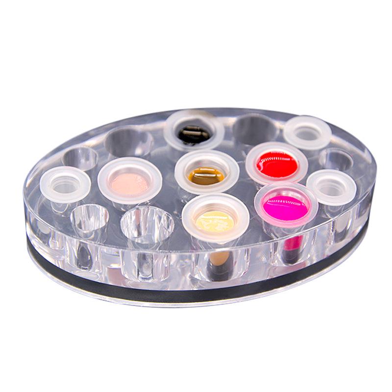 Transparent Silicone Tattoo Ink Cup Holder for Permanent Makeup - Acrylic Ink Rack and Mixing Base