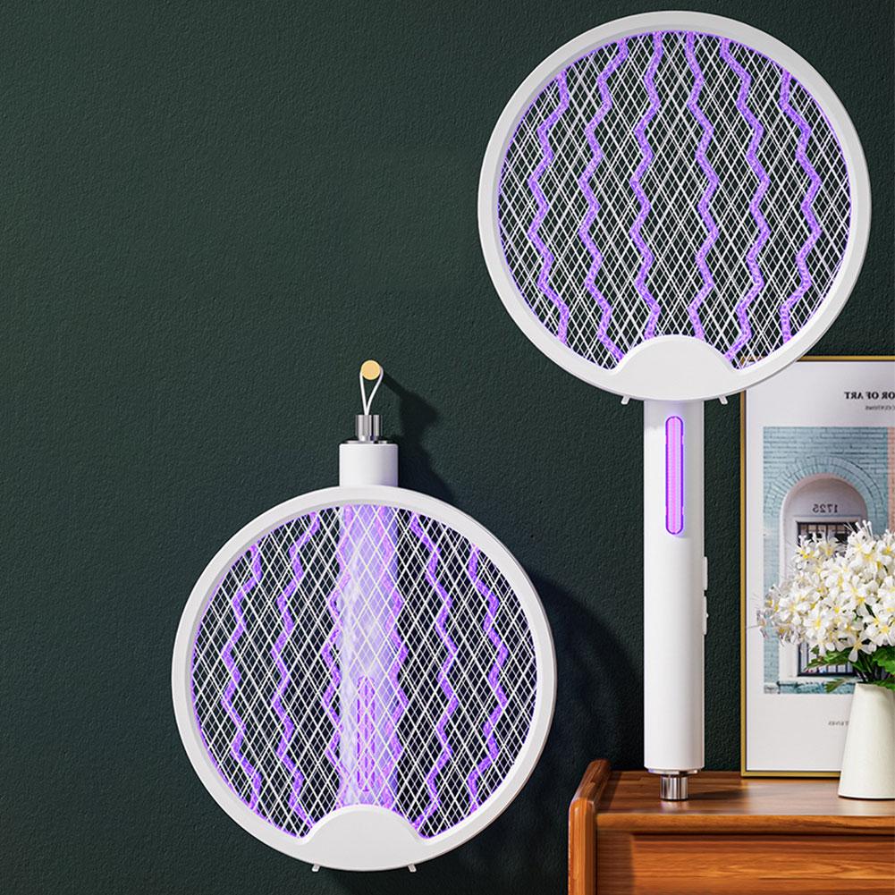 Electric Mosquito Killer Racket with Attractant Light Foldable Mosquito Insect Killer USB Rechargeable Pest Control for Bedroom