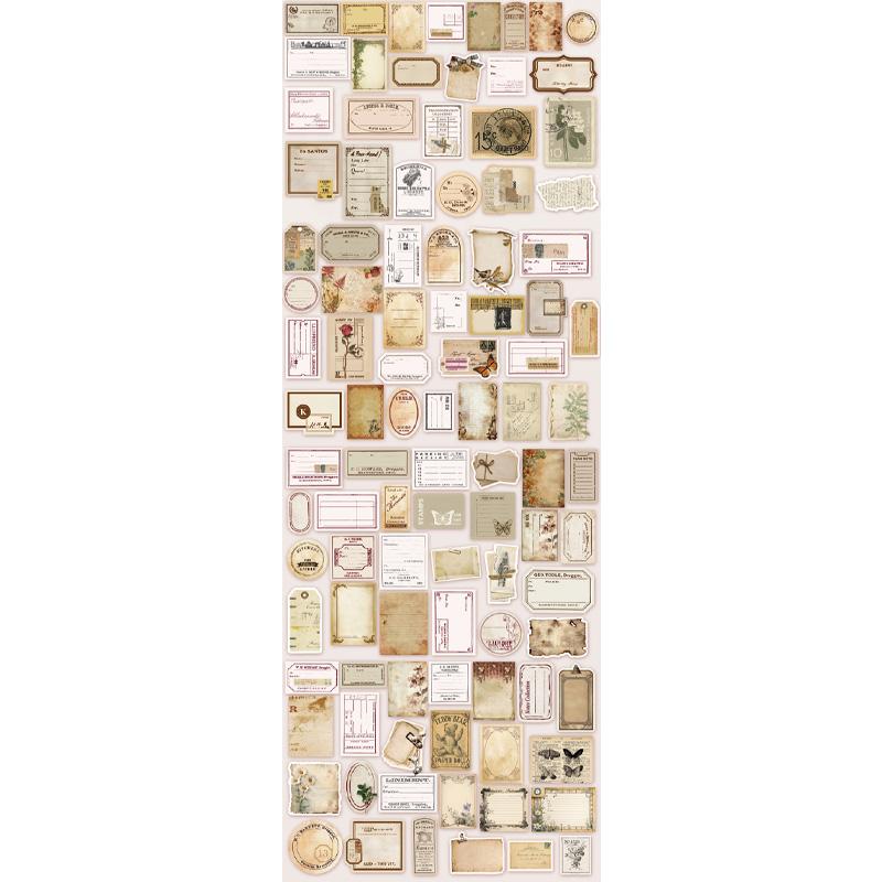 

Mr. Paper 4Style 200Pcs/bag Memory Chapter Light Vintage Material Bag Handbook DIY Scrapbook Picture Book Calendar