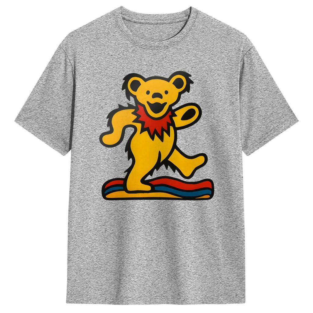 Oversized T Shirt Summer Gratefuls Deads Yellow Dancing Bear Hippie T Shirts Cotton Tshirt Unisexs Y2K Retro Short Sleeve Clothes