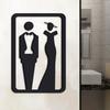 Acrylic Simple 3D Women Men Toilet Sign Plate Wash Room Wall Label Sticker For Shopping Mall Wc Decor