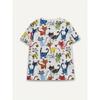 White Colorful Cats Women's Tee - Playful Cat Doodle Graphic, Cute Cartoon Print Design for Casual Daily Wear