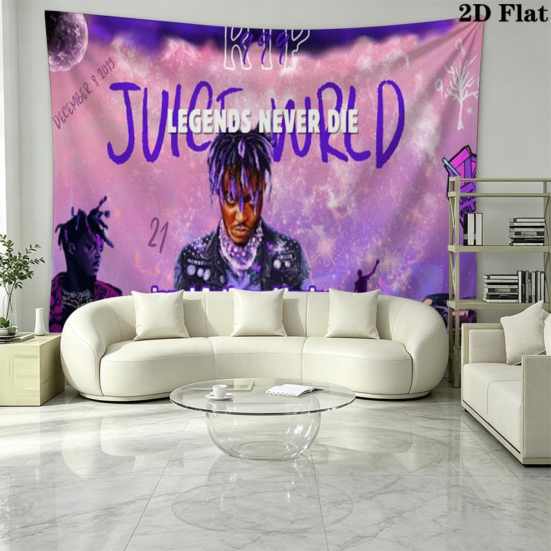 Juice Wrld Wall Tapestry Aesthetic Wall Hanging Printed Fabric Blanket Decorative Tapestries for Bedroom Living Room Home Decor