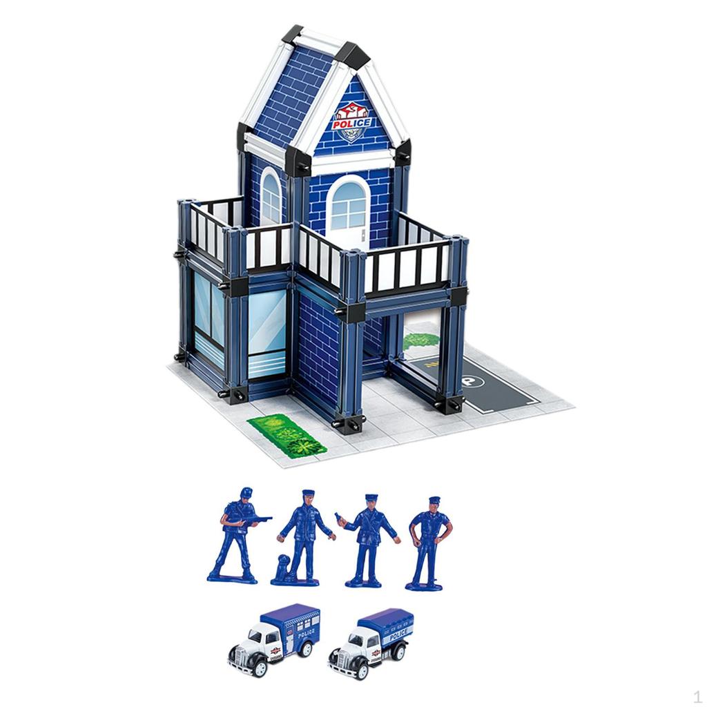 Law Enforcement Building Set Mini Model House DIY Craft Kit for Architectural Making