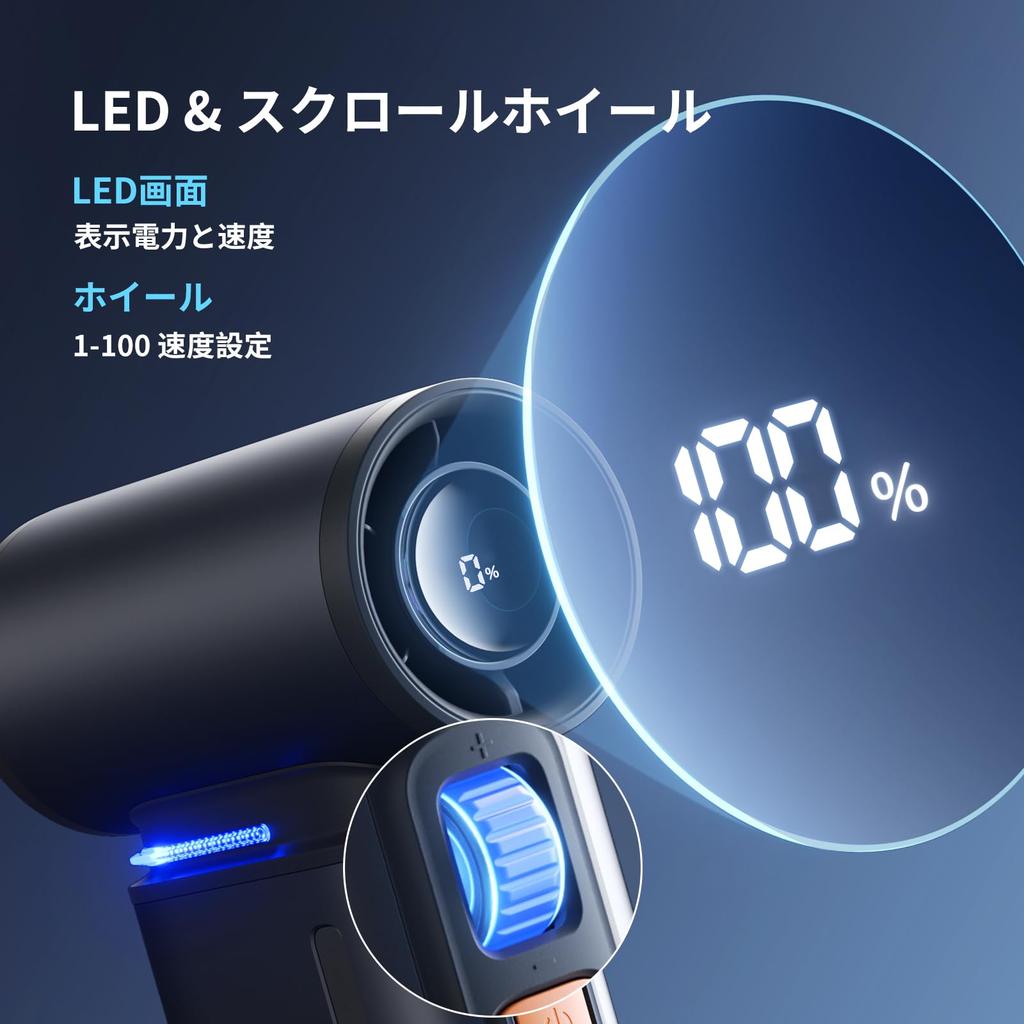 JISULIFE Multifunctional Handheld Small Electric Air 9000mAh High Rechargeable Mini Jet Speed LED Super Handheld for and Car Washes 2-in-1 Fan, Fan,