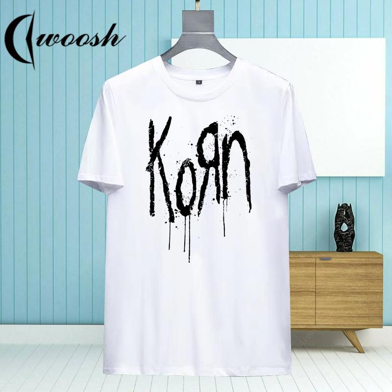 

2025 Korn Женская футболка Летняя Хлопковая с Принтом Уличная Одежда Бренд Винтажная Бесплатная Доставка Футболка Размер для Девочек ins y2k 4XL