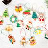 Christmas Tree Santa Claus Holiday Party Decoration Pendant New Wooden Cartoon Hang Tag Christmas Gift