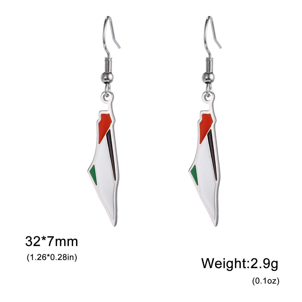 Lucktune Palästina Karte Anhänger Ohrringe Edelstahl Ohrringe Für Frauen Palästinenser Ethnische Karte Choker Schmuck Geburtstagsgeschenke