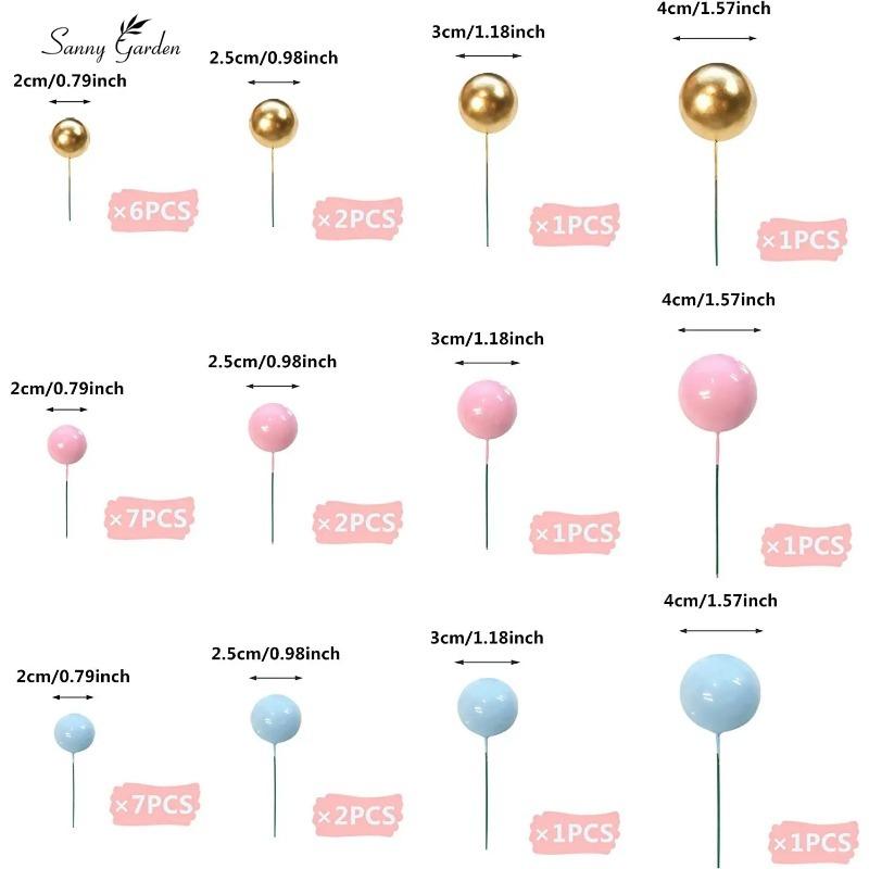 Cake Decoration 50pcs Colorful Happy Birthday Cake Topper Pearl Ball Birthday Party Wedding Supplies Event Tools Accessories