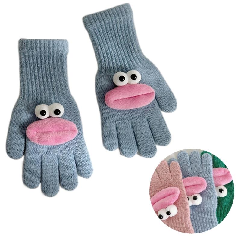 Weiche & Warme Fingerlose Handschuhe Verspielte & Bunte Fünffingerhandschuhe für Jungen & Mädchen Perfekt für Herbst & Winter Langlebig