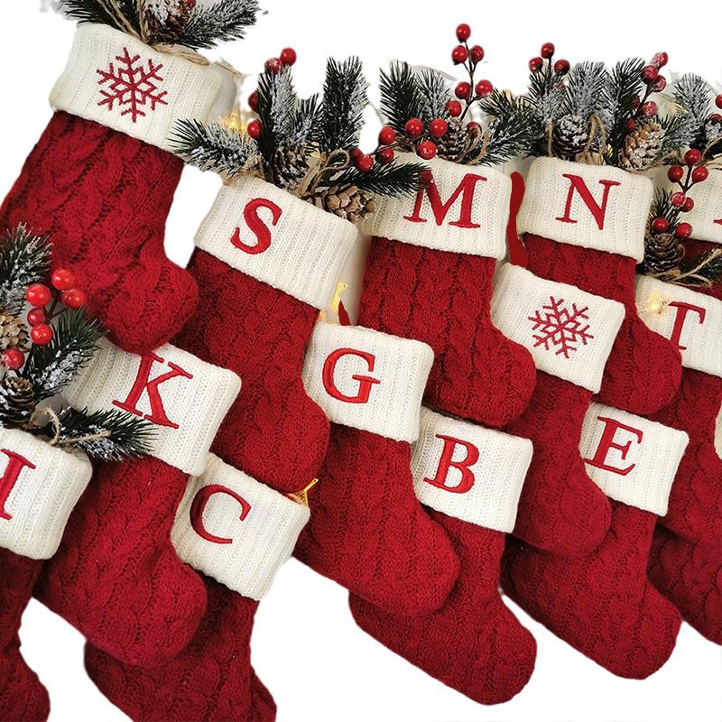 Boże Narodzenie Piękne Świąteczne Skarpety Torby na Prezenty Listy Torba na Cukierki Dekoracje Czerwone