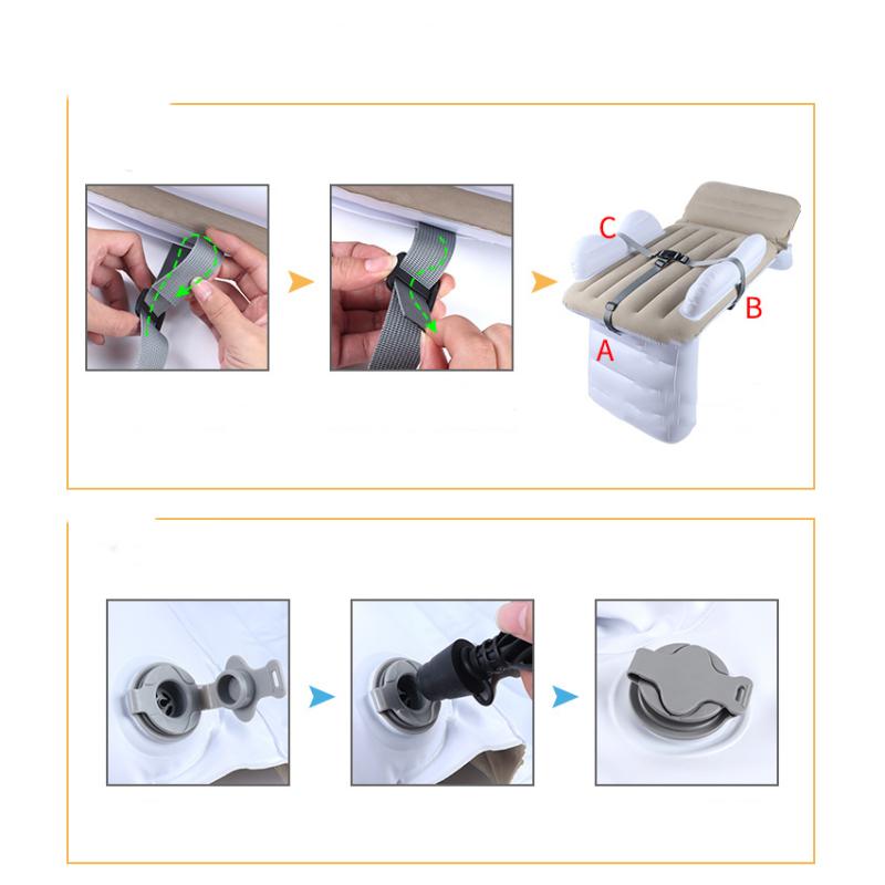 Aufblasbares Bett fürs Auto, Reisebett fürs Flugzeug, tragbares aufblasbares Bett für Hochgeschwindigkeitszüge, Beflockte Matratze aus PVC