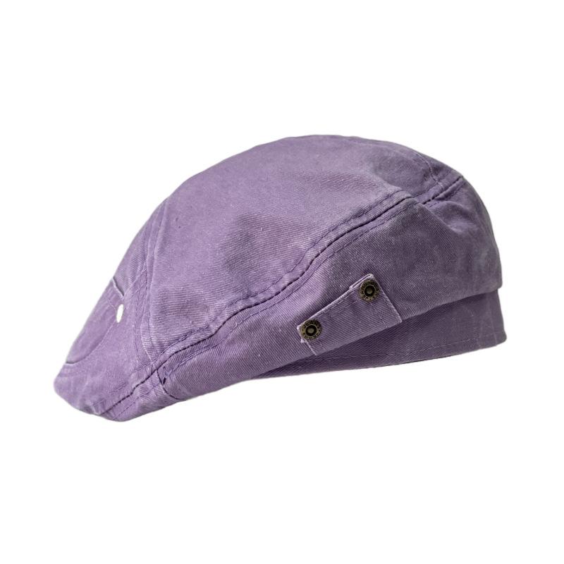 

Регулируемый берет винтажной стирки: Стильная шляпа художника с карманом, подходит для всех размеров головы