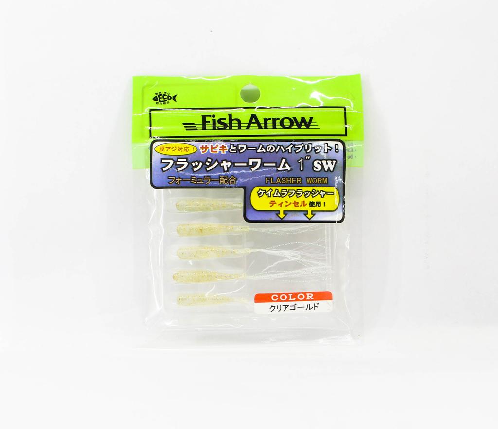 Fish Arrow Soft Lure Flasher Worm 1 Zoll 6 Stück pro Packung #03 (0394)