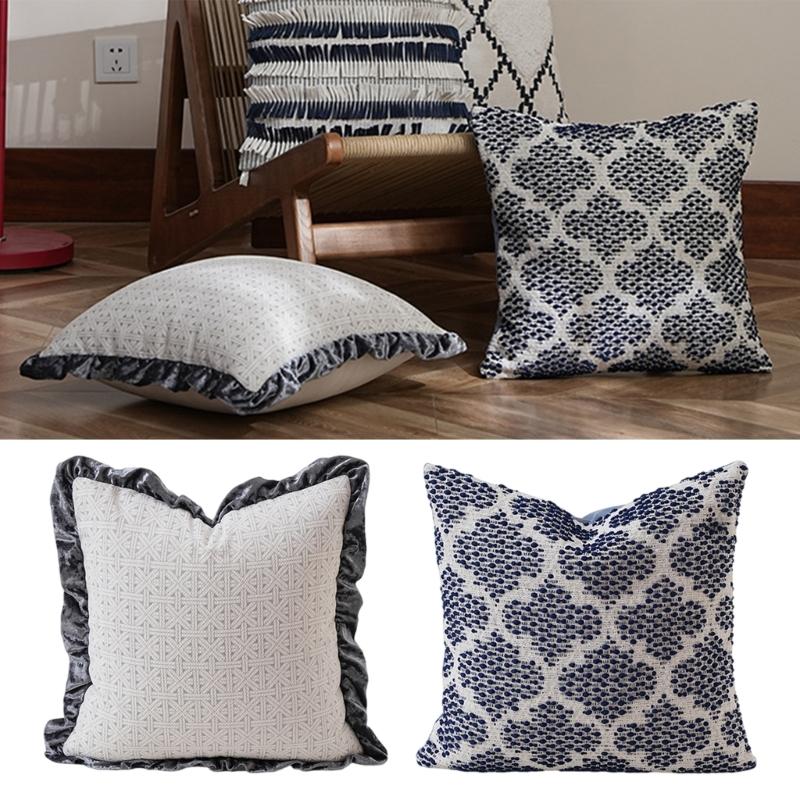 Vintage Style Breathable Cotton Pillowcase Wovens Craft Textured Surfaces Decorative Throw Pillow Cover Home Accent