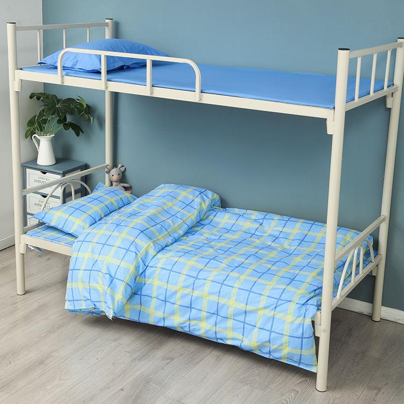 

100% Pure Cotton Duvet Cover Three-Piece Set Four-Piece Cotton Bedding Set Student Dormitory Single Bed Sheet Pillowcase Pure Color Blue Plaid Yellow blue stripes 1 piece (Bed Sheets):120x200cm
