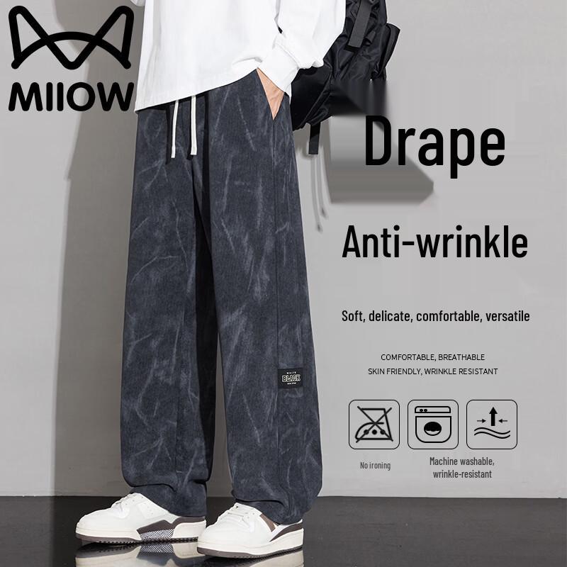 MiiOW Men s Summer Breathable Straight-Leg Casual Pants 3XL