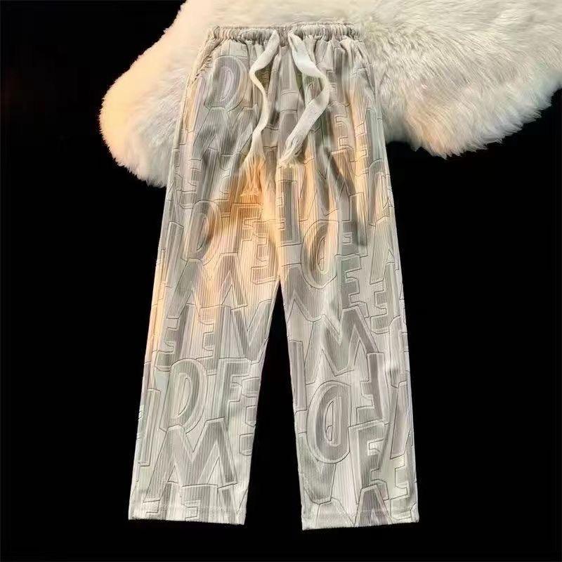 

2024 Мужские повседневные весенне-осенние универсальные широкие брюки прямого кроя L бежевый