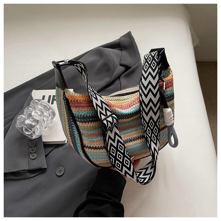 IELGY Ladies Messenger Bag Summer Wide Shoulder Strap Fashion Commuter Casual Pillow Bag