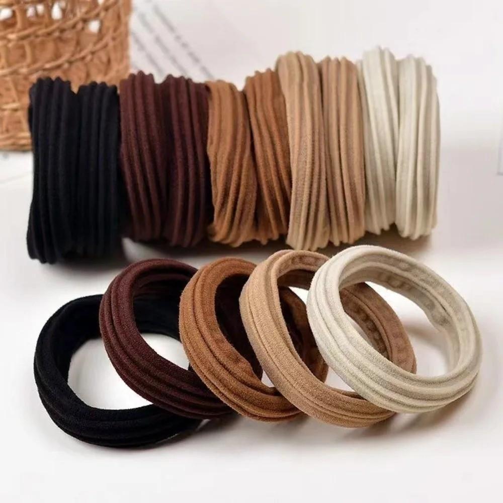 5/10PCS Durable Mix Color Hair Ties High Elasticity Styling Decoration Scrunchies Bold Thickened Hair Band for Women Girls