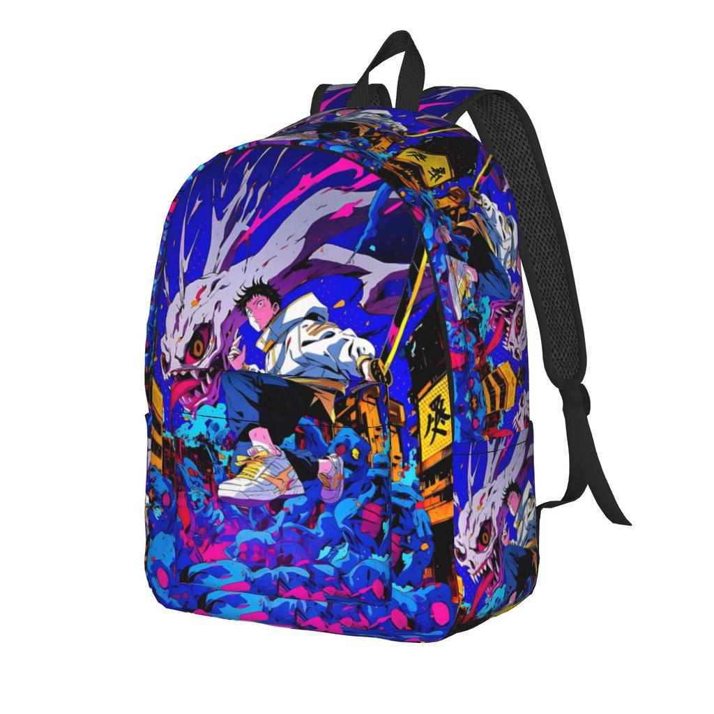 Fashion Jujutsu Kalsen Backpack Mochilas Adjustable Strap For School Sturdy Shoulder Rucksack