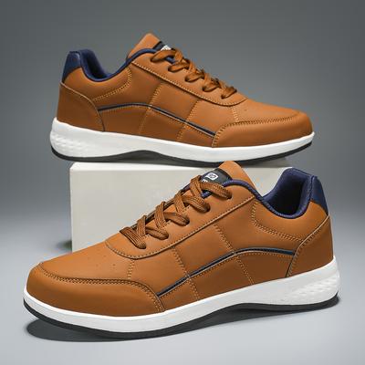 Brown Big 48 Men Shoes Spring Autumn Waterproof Walking Sneakers Leisure Male Leather Sports Shoes Non-Slip Footwear Tennis