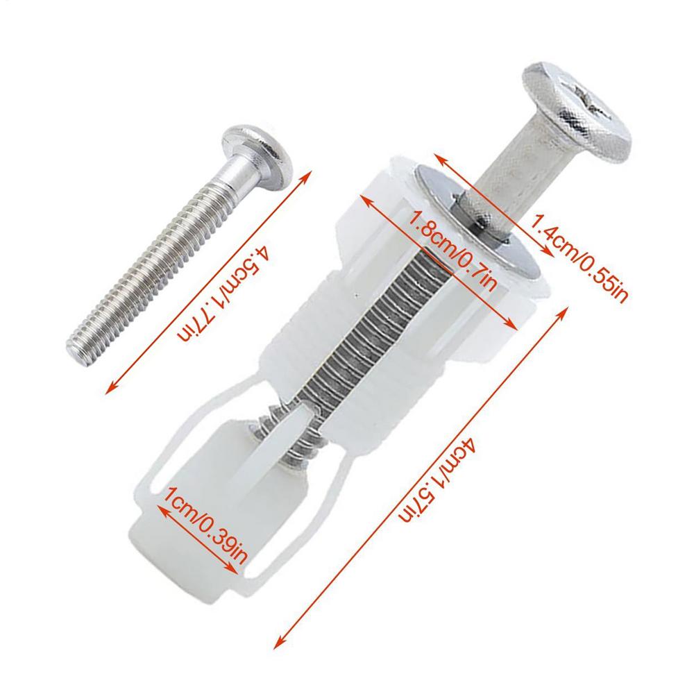 Toilet Seat Screws Hinge Bolts and Nuts Set 2 Pieces Toilet Seat Tightening Fastener for Floor Mount Fastening Replacement and