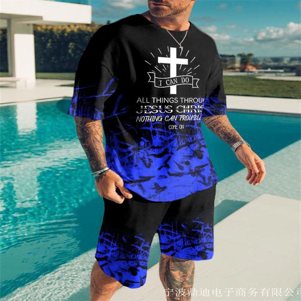 

Летние мужские футболки с 3D принтом, модные повседневные комплекты с короткими рукавами и шортами с круглым вырезом, спортивная одежда, крутая уличная одежда, комплект из 2 предметов 3XL
