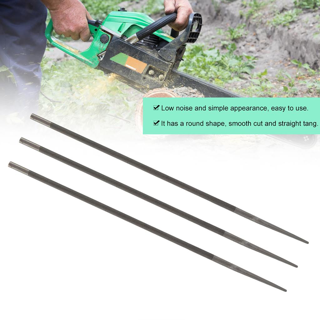 3Pcs 5.2mm Round Chainsaw Saw Chain Files Filing Sharpener Woodworking Accessory Kit