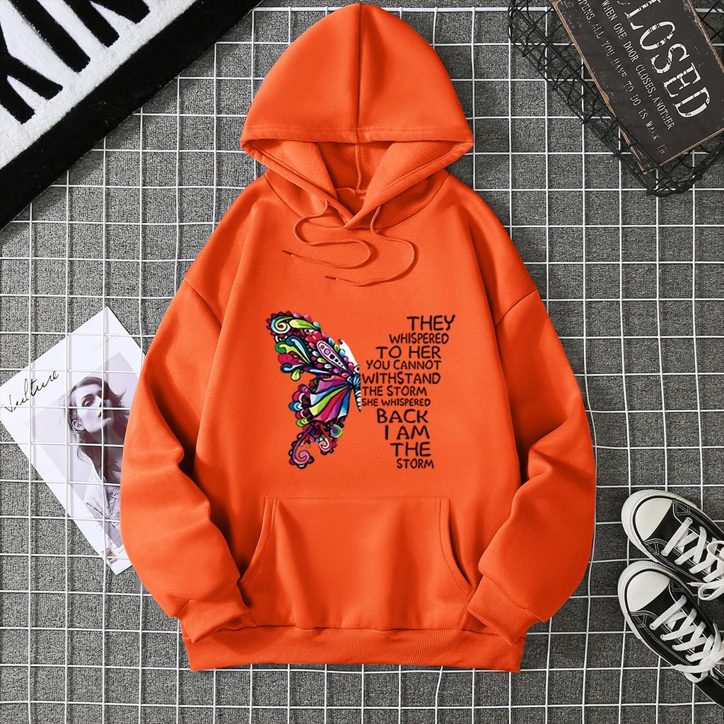 Loose Plus Size Hoodie with Women's Print Trendy Versatile Letter Loose Hooded Top 7046