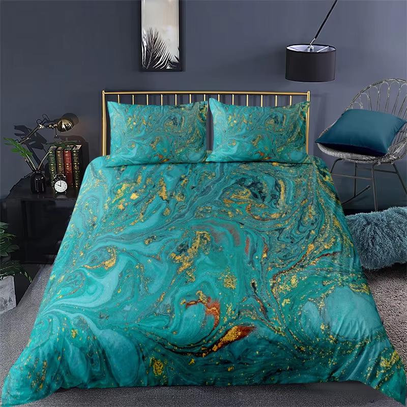 Chic Marble Duvet Cover Set Abstract Marble Texture Bedding Set Geometric Pattern Comforter Cover With Pillowcases Bedroom Decor
