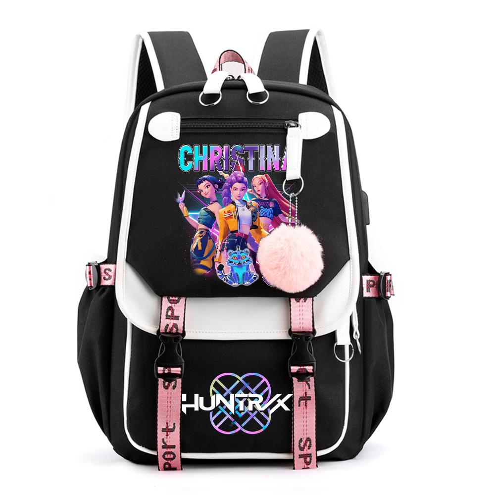 Anime K-Pop Demon Hunters Printed Backpack Schoolbag for Teenager Student Girl Boy Bookbag Large Capacity Waterproof Travel Bag Gift Rucksak