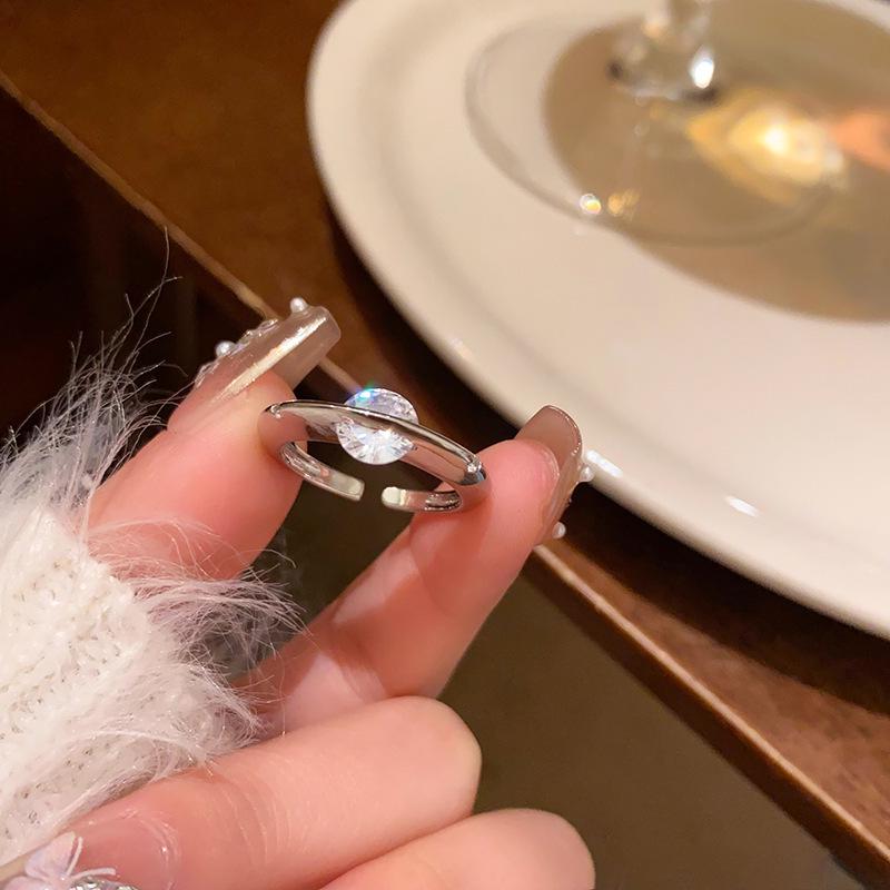 Koreanisches Zirkon-Liebesring-Set – luxuriöse, schlichte Statement-Ringe für einen vielseitigen Stil