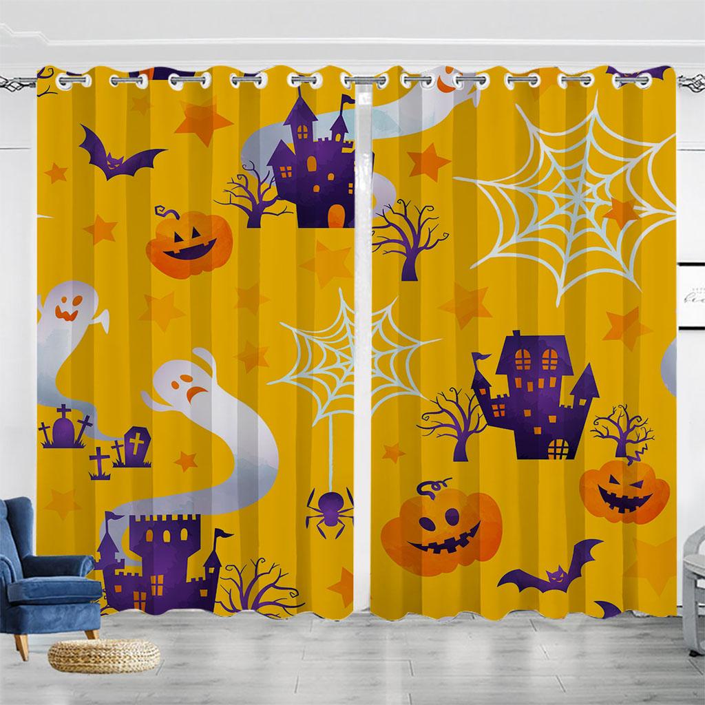 Fröhliches Halloween Cartoon Geist Kürbis Hexe Fenster Vorhang für Kinder Wohnzimmer Schlafzimmer Badezimmer Küche Tür Schrank Haken