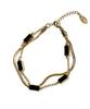 Ssy Double Layered Onyx Stone Bracelet Square Silver