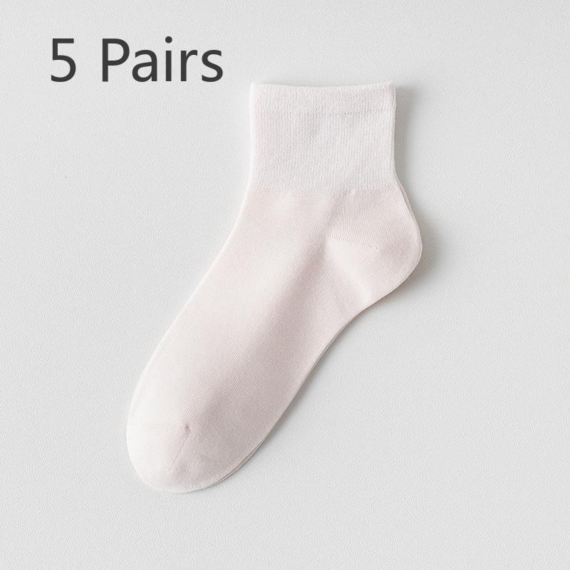 

5 пар женских летних модных простых универсальных однотонных легких дышащих носков-труб 5 Pairs